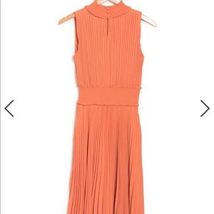 Terracotta Pleated Dress